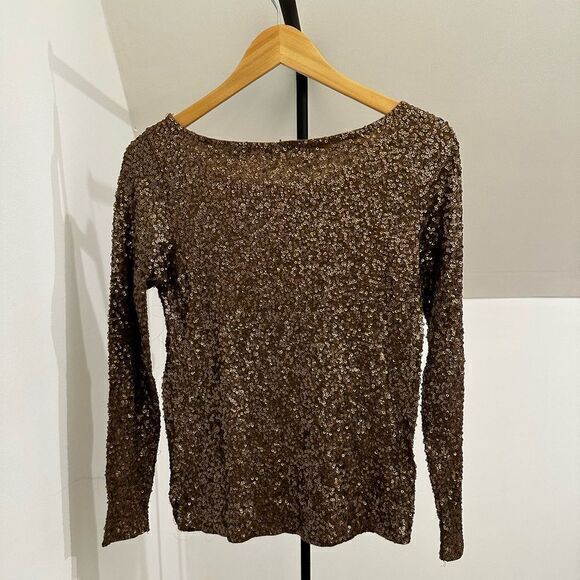 J. Crew Bronze/Gold Sequin Top Size XS - Picture 2 of 2